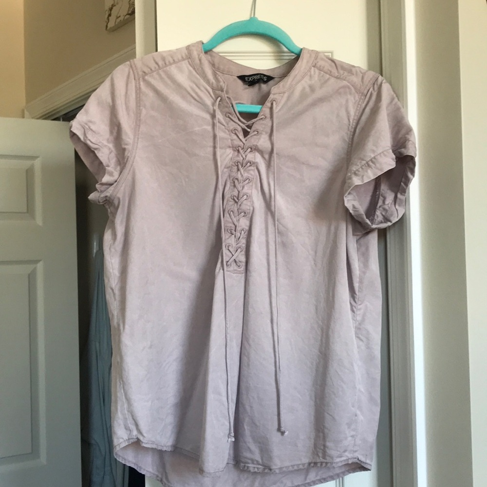 Lace up blouse